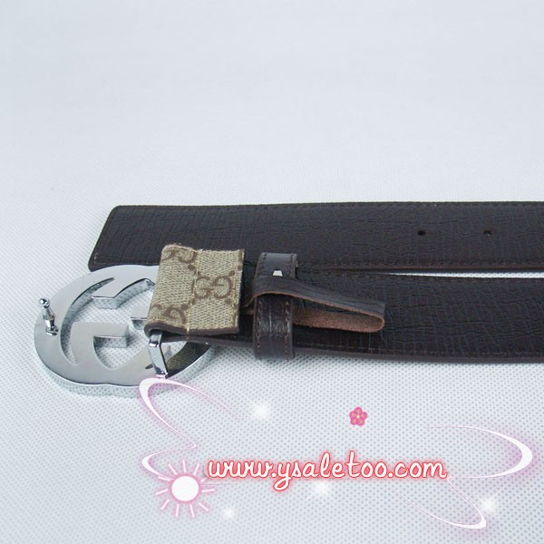 グッチベルト スーパーコピー GGキャンバス シルバー金具 牛革gu-29[4]