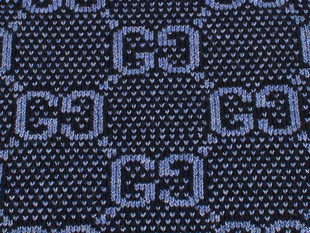 グッチ マフラー ネイビー 全面ロゴ 243495 4G208 4068[2]