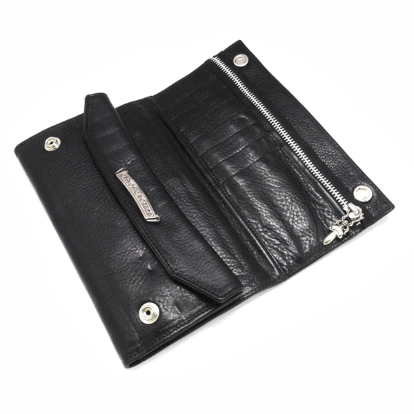 クロムハーツ財布コピー ロングウォレットブラックヘビーレザー Long Wallet BK Heavy Leather chw09[2]