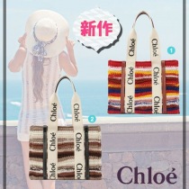 クロエ WOODY ミディアムトートバッグ 偽物 カシミア CHC21WS383F310YA