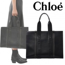 【やっぱり人気!】クロエ woody 偽物 ラージ ブラック トートバッグ CHC22WS382I60001
