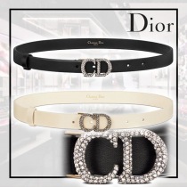 ★話題沸騰★ディオール SADDLE ベルト 20mm スムースカーフスキン&クリスタル 2色 B0333CBIO_M900