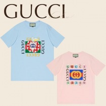 グッチ Tシャツ コピー アップル＆ハート レポム トップス 林檎 ハート ロゴ 男女 プレタ 615044 XJDOH 7989