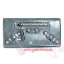バレンシアガコピーGIANT MONEY ジャイアントマネー 長財布 TEMPETE(ブルーグレー) シルバー金具 186194-D940N-4401