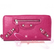 バレンシアガコピーGIANT CONTINENTAL ZIP ラウンドファスナー長財布 CYCLAMEN シクラメン ピンク シルバー金具 253053 D940N 5540