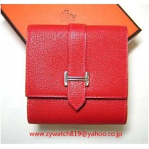エルメス スーパーコピーブランド ベアン　二つ折財布（レッド）HER-120