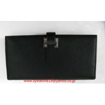 エルメス スーパーコピーブランド ベアンスフレ二つ折長財布/シェーブル/ブラックHER-073