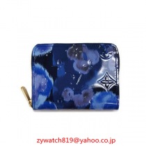 ルイヴィトン ヴィトン ヴェルニ 2013春夏 イカットフラワー LV 財布 コインケース ジッピーコインパース グランブルー M90029