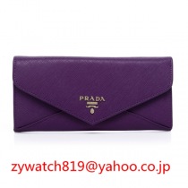 プラダコピー財布 プラダ レディース パープル カーフスキン 二つ折り長財布 プラダwallet0227c-6