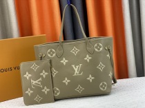 人気新作ルイ・ヴィトンコピー フルレザー タン エンボス ネヴァーフル ミディアム M45684