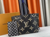 ブランドルイ・ヴィトンコピー フルレザー タン エンボス ネヴァーフル ミディアム M45685-1