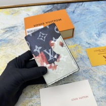 ルイ・ヴィトン偽物 ブラックフラワー フレイムポケット付きコピー財布 M82828