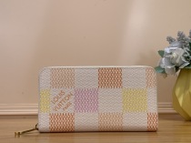 2024 ルイヴィトン高級コピー ラウンドファスナー長財布ピンク N40749