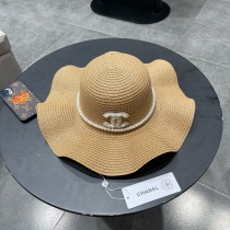 シャネル2024新作フリルパール麦わらスーパーコピー帽子 sh480269