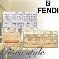 フェンディ レザーウォレット コピー/ ゴールド シルバー 8M0251AAF2F171Q