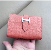 エルメス ベアンカードケース●ローズテ シルバー金具 8030907